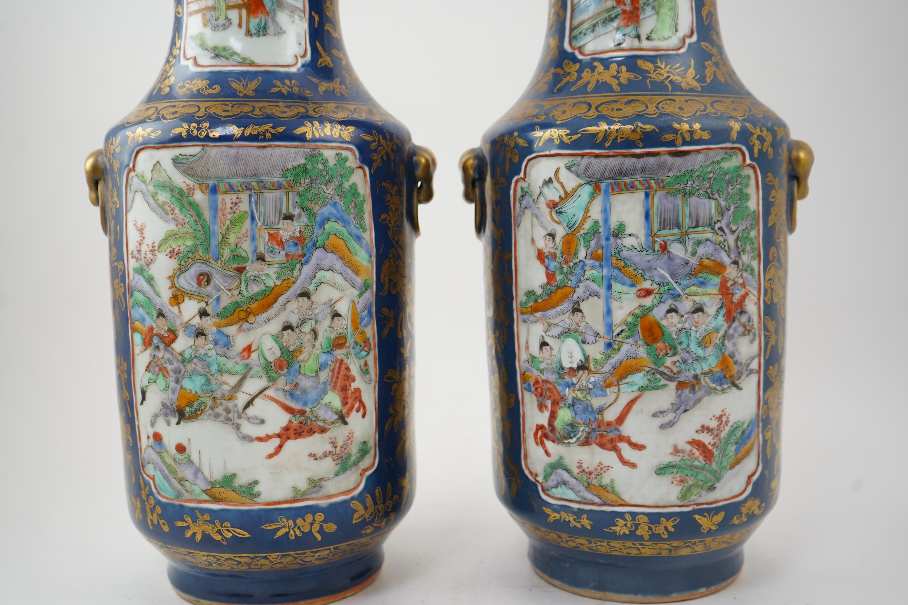 A pair of Chinese ‘warriors’ vases, early 20th century